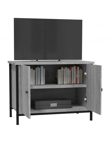 Mobile TV con Ante Grigio Sonoma 60x35x45 cm Legno Multistrato