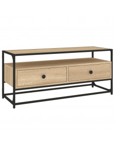 Mobile Porta TV Rovere Sonoma 100x35x45 cm in Legno Multistrato 2