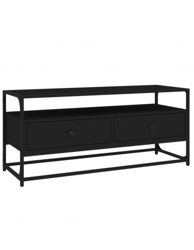 Mobile Porta TV Nero 100x35x45 cm in Legno Multistrato