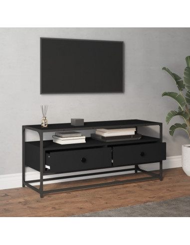 Mobile Porta TV Nero 100x35x45 cm in Legno Multistrato