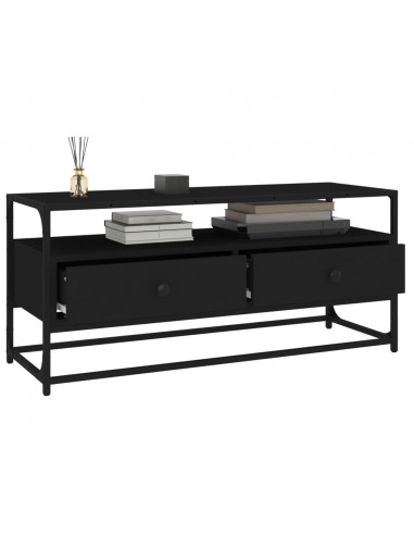 Mobile Porta TV Nero 100x35x45 cm in Legno Multistrato