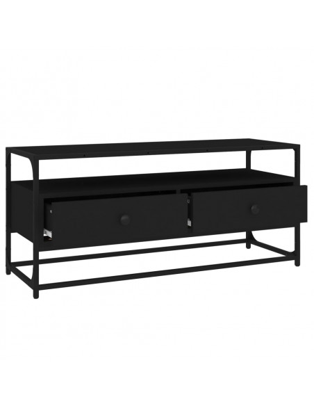 Mobile Porta TV Nero 100x35x45 cm in Legno Multistrato