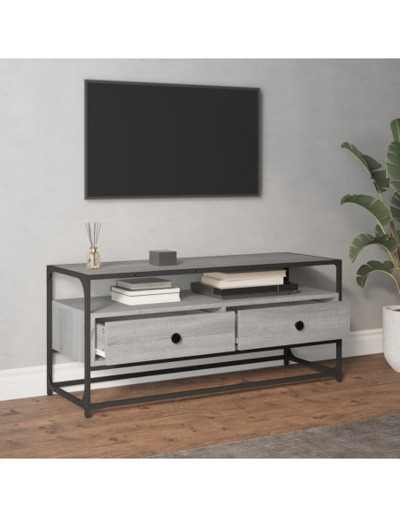 Mobile Porta TV Grigio Sonoma 100x35x45 cm in Legno Multistrato