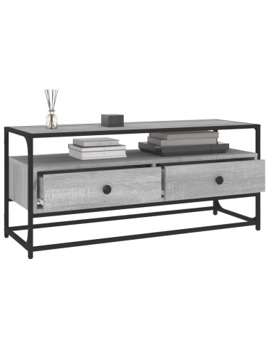 Mobile Porta TV Grigio Sonoma 100x35x45 cm in Legno Multistrato