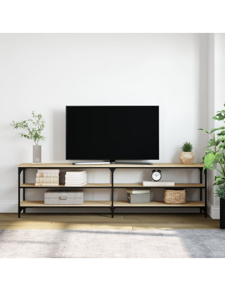 Mobile TV Rovere Sonoma 180x30x50cm Legno Multistrato e Metallo