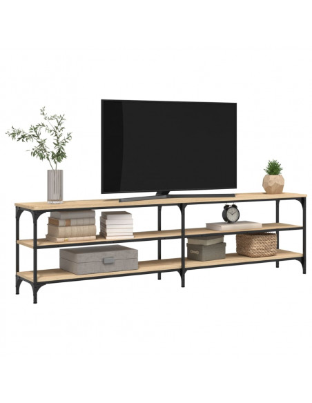 Mobile TV Rovere Sonoma 180x30x50cm Legno Multistrato e Metallo