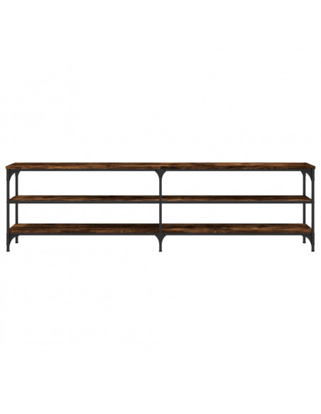Mobile TV Rovere Fumo 180x30x50cm Legno Multistrato e Metallo