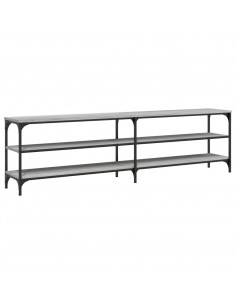 Mobile TV Grigio Sonoma 180x30x50cm Legno Multistrato e Metallo 2