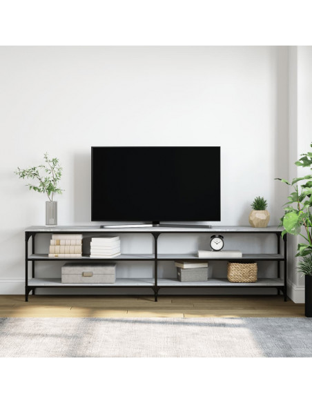 Mobile TV Grigio Sonoma 180x30x50cm Legno Multistrato e Metallo