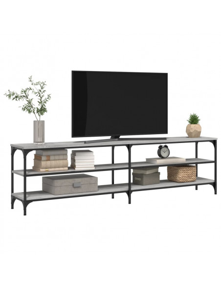 Mobile TV Grigio Sonoma 180x30x50cm Legno Multistrato e Metallo