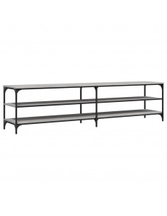 Mobile TV Grigio Sonoma 200x30x50cm Legno Multistrato e Metallo 2