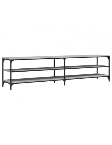 Mobile TV Grigio Sonoma 200x30x50cm Legno Multistrato e Metallo