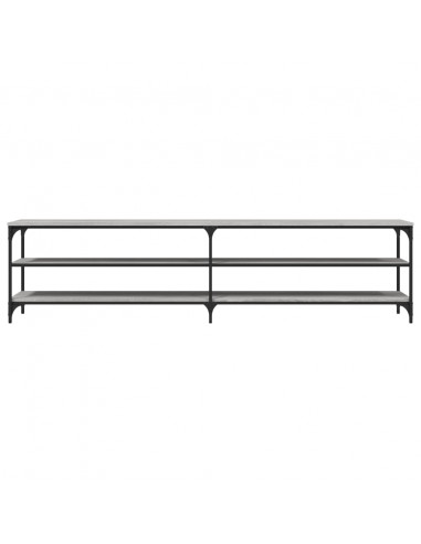 Mobile TV Grigio Sonoma 200x30x50cm Legno Multistrato e Metallo
