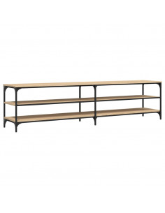 Mobile TV Rovere Sonoma 200x30x50cm Legno Multistrato e Metallo 2