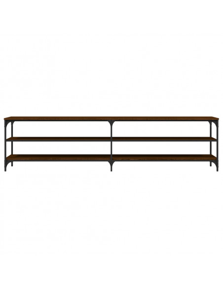 Mobile TV Rovere Marrone 200x30x50 cm Legno Multistrato Metallo