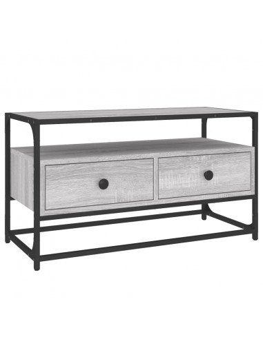 Mobile Porta TV Grigio Sonoma 80x35x45 cm in Legno Multistrato