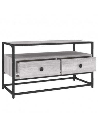 Mobile Porta TV Grigio Sonoma 80x35x45 cm in Legno Multistrato