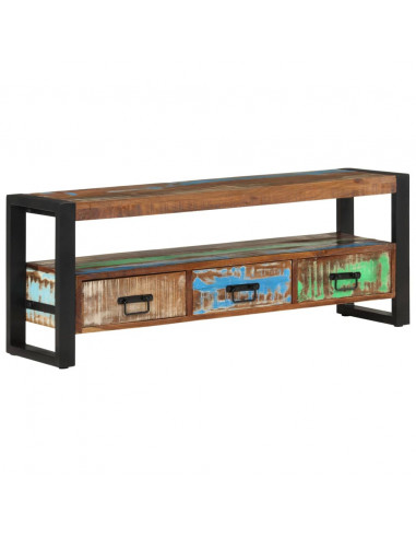 Mobile Porta TV 120x30x45 in Legno Massello di Recupero