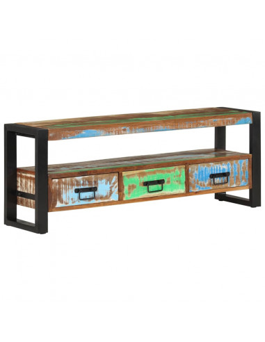 Mobile Porta TV 120x30x45 in Legno Massello di Recupero