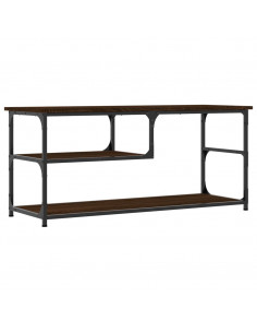 Mobile TV Rovere Marrone 103x38x46,5 Legno Multistrato Acciaio 2