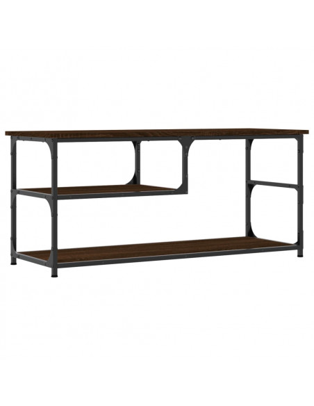 Mobile TV Rovere Marrone 103x38x46,5 Legno Multistrato Acciaio