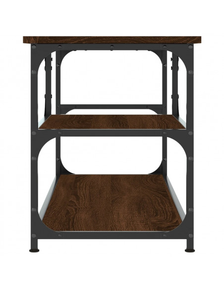 Mobile TV Rovere Marrone 103x38x46,5 Legno Multistrato Acciaio