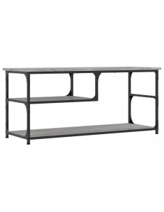 Mobile TV Grigio Sonoma 103x38x46,5cm Legno Multistrato Acciaio 2