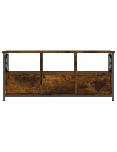 Mobile TV Rovere Fumo 102x33x45 cm in Legno Multistrato e Ferro