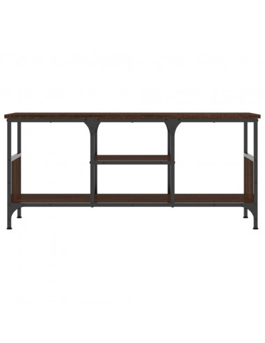 Mobile TV Rovere Marrone 100x35x45 cm Legno Multistrato e Ferro