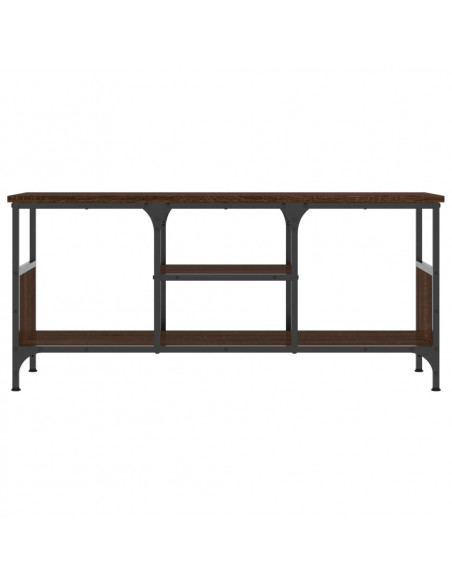 Mobile TV Rovere Marrone 100x35x45 cm Legno Multistrato e Ferro