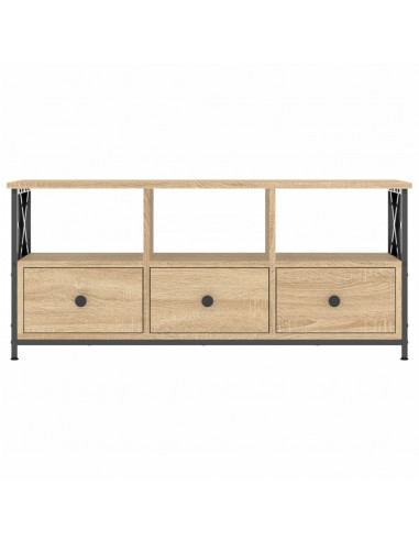 Mobile TV Rovere Sonoma 102x33x45 cm Legno Multistrato e Ferro
