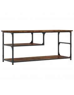 Mobile TV Rovere Fumo 103x38x46,5cm Legno Multistrato e Acciaio 2
