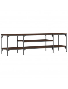 Mobile TV Rovere Marrone 161x35x45 cm Legno Multistrato e Ferro 2