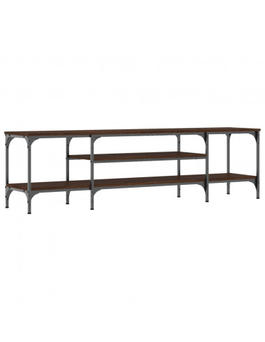 Mobile TV Rovere Marrone 161x35x45 cm Legno Multistrato e Ferro