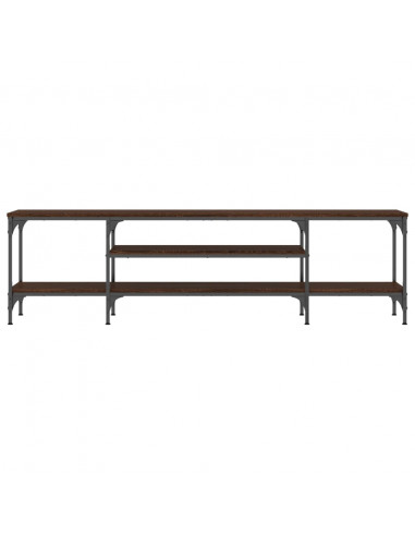 Mobile TV Rovere Marrone 161x35x45 cm Legno Multistrato e Ferro