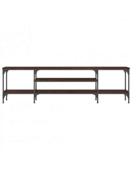 Mobile TV Rovere Marrone 161x35x45 cm Legno Multistrato e Ferro