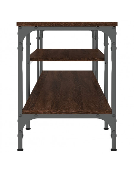 Mobile TV Rovere Marrone 161x35x45 cm Legno Multistrato e Ferro