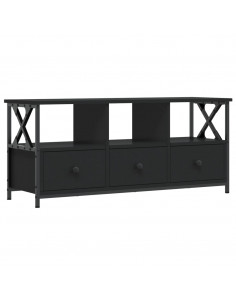 Mobile Porta TV Nero 102x33x45 cm in Legno Multistrato e Ferro 2