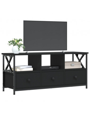 Mobile Porta TV Nero 102x33x45 cm in Legno Multistrato e Ferro