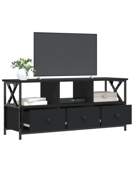 Mobile Porta TV Nero 102x33x45 cm in Legno Multistrato e Ferro