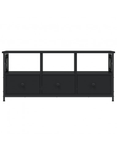 Mobile Porta TV Nero 102x33x45 cm in Legno Multistrato e Ferro