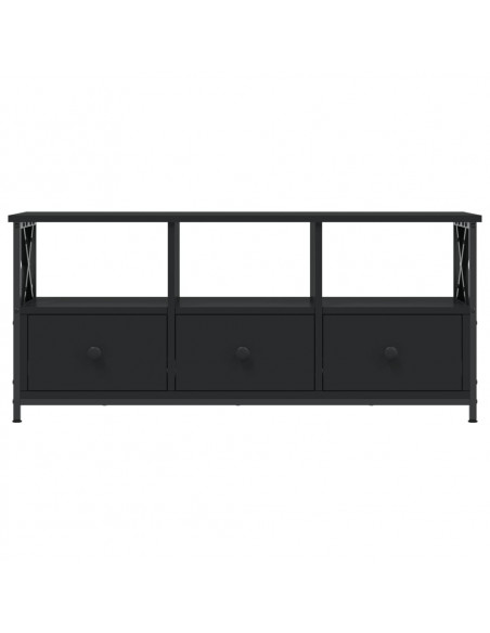 Mobile Porta TV Nero 102x33x45 cm in Legno Multistrato e Ferro