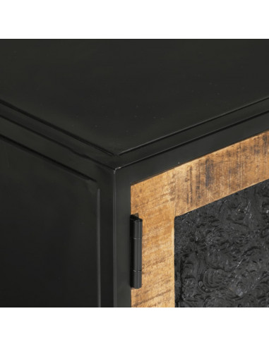 Mobile Porta TV 110x30x40 cm in Legno Massello di Mango e Ferro