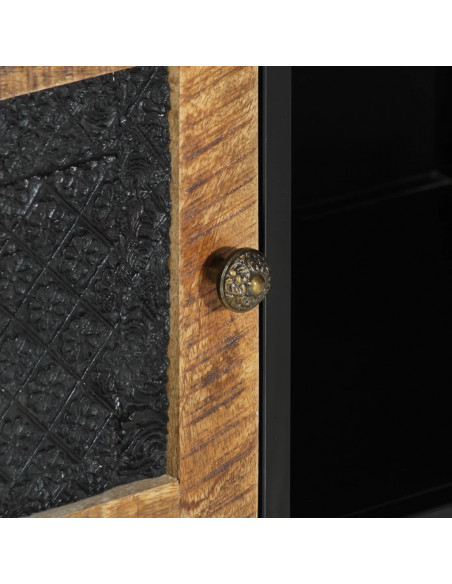 Mobile Porta TV 110x30x40 cm in Legno Massello di Mango e Ferro