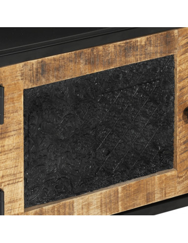 Mobile Porta TV 110x30x40 cm in Legno Massello di Mango e Ferro