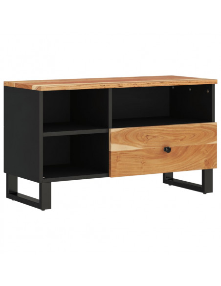 Mobile TV 80x33x46cm Legno Massello Acacia e Legno Multistrato