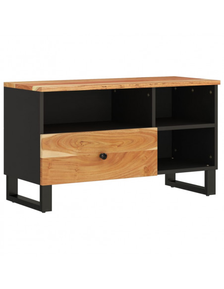 Mobile TV 80x33x46cm Legno Massello Acacia e Legno Multistrato