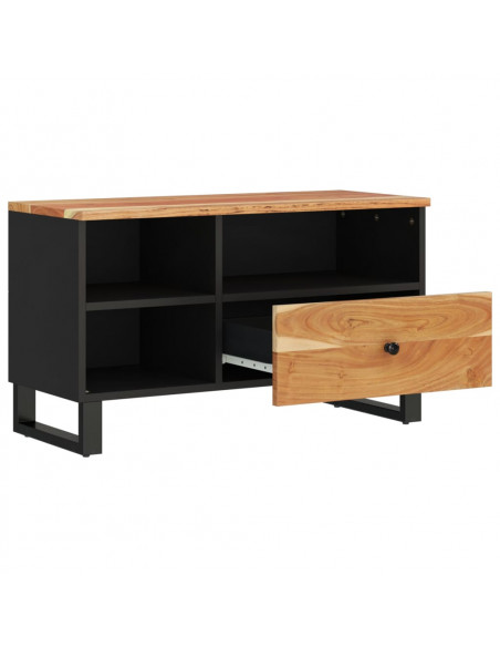 Mobile TV 80x33x46cm Legno Massello Acacia e Legno Multistrato