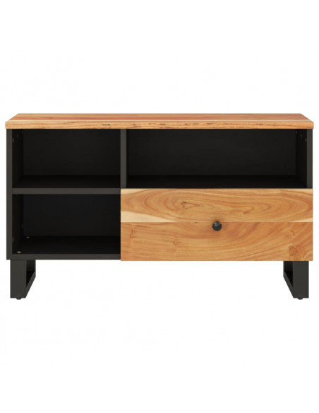 Mobile TV 80x33x46cm Legno Massello Acacia e Legno Multistrato