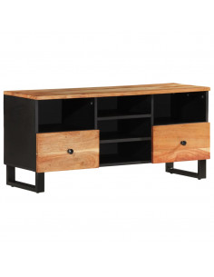 Mobile TV 100x33x46cm Legno Massello Acacia e Legno Multistrato 2
